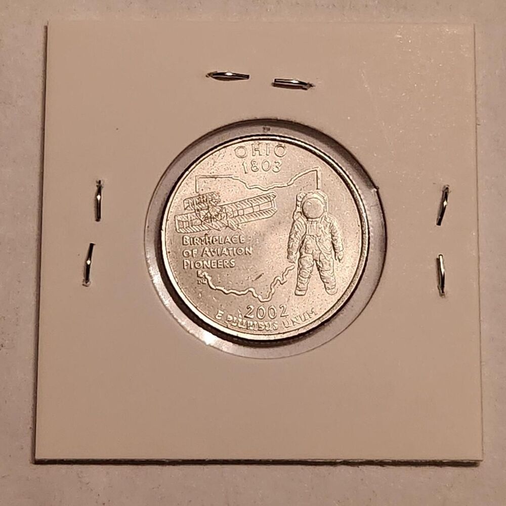 2002-P Ohio Quarter with silvery edge. Unlike...
